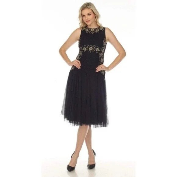 johnny was golden flower navy dress | Dresses | Johnny Was Size 8 Nwt 598 robe collector
